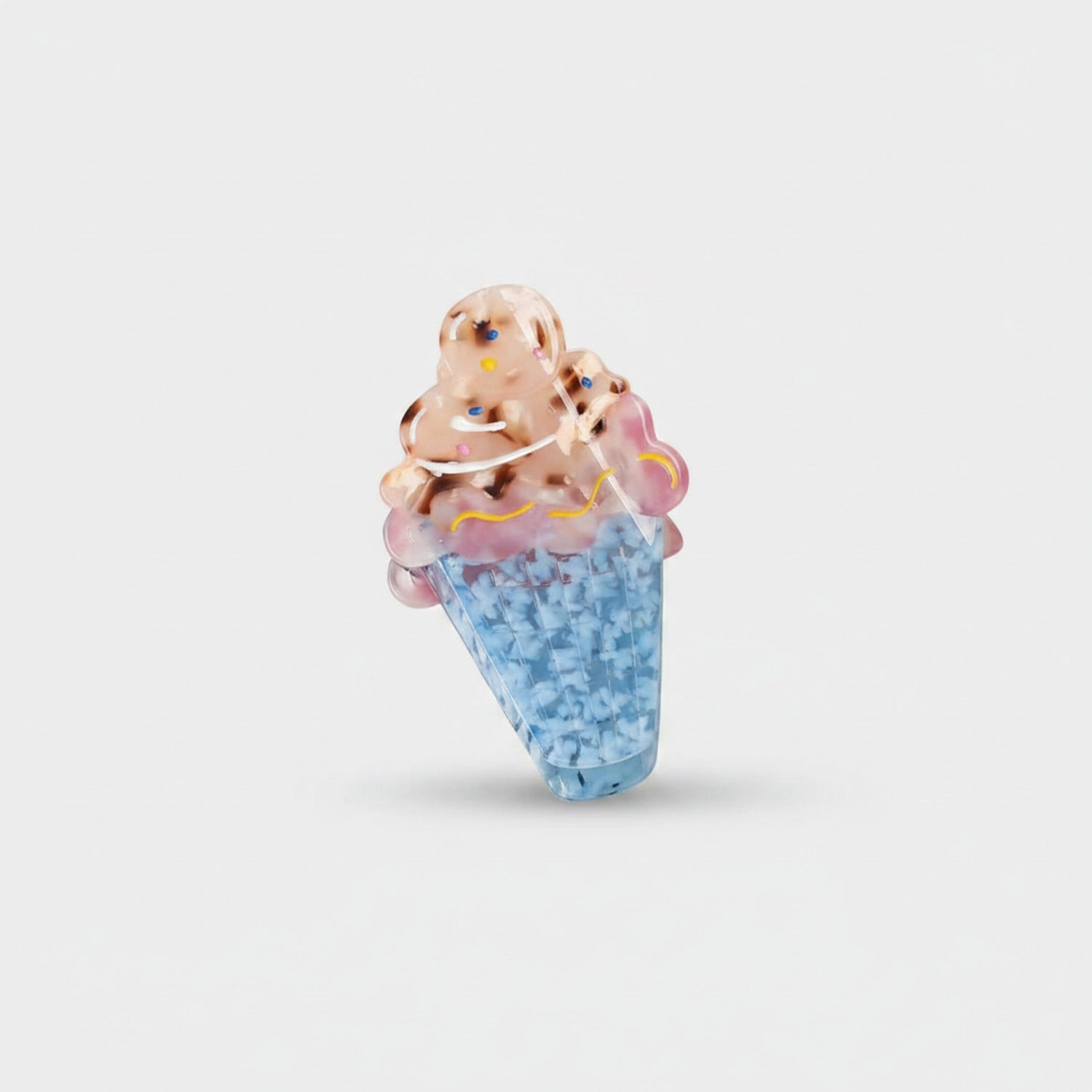Ice Cream Cone Beaded Hair Claw Clip