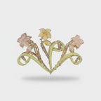 Floral Pearl Hair Claw Clip Gold