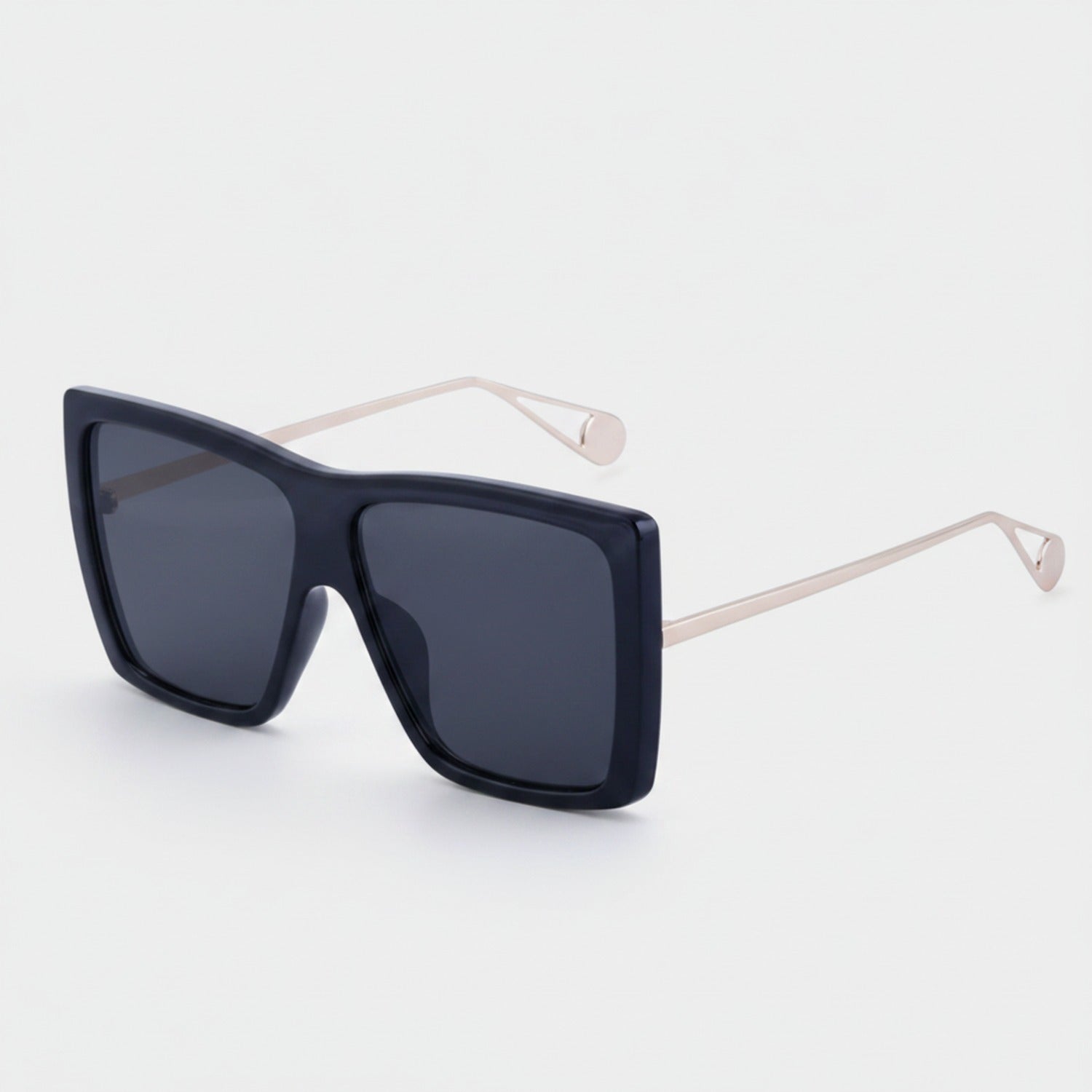 Black Square Sunglasses With Pearl Arms