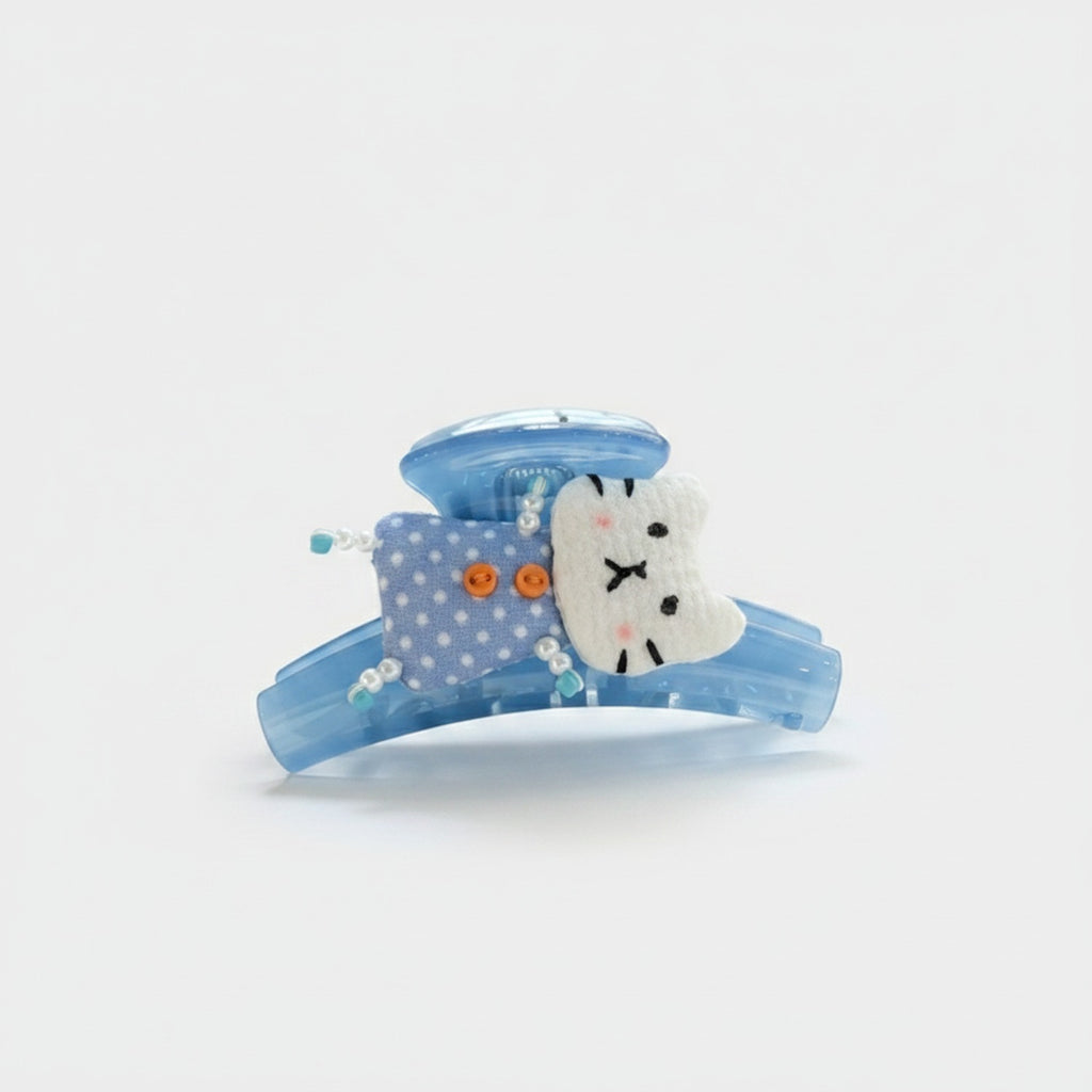 Blue Polka Dot Cloud Hair Claw Clip