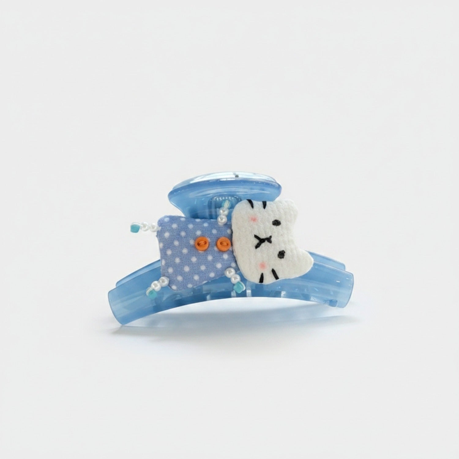 Blue Polka Dot Cloud Hair Claw Clip