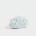 Light Blue Daisy Floral Ruched Cosmetic Bag