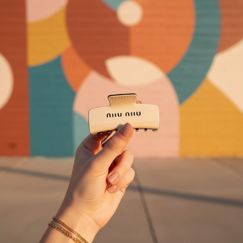 Beige Minimalist Hair Claw Clip