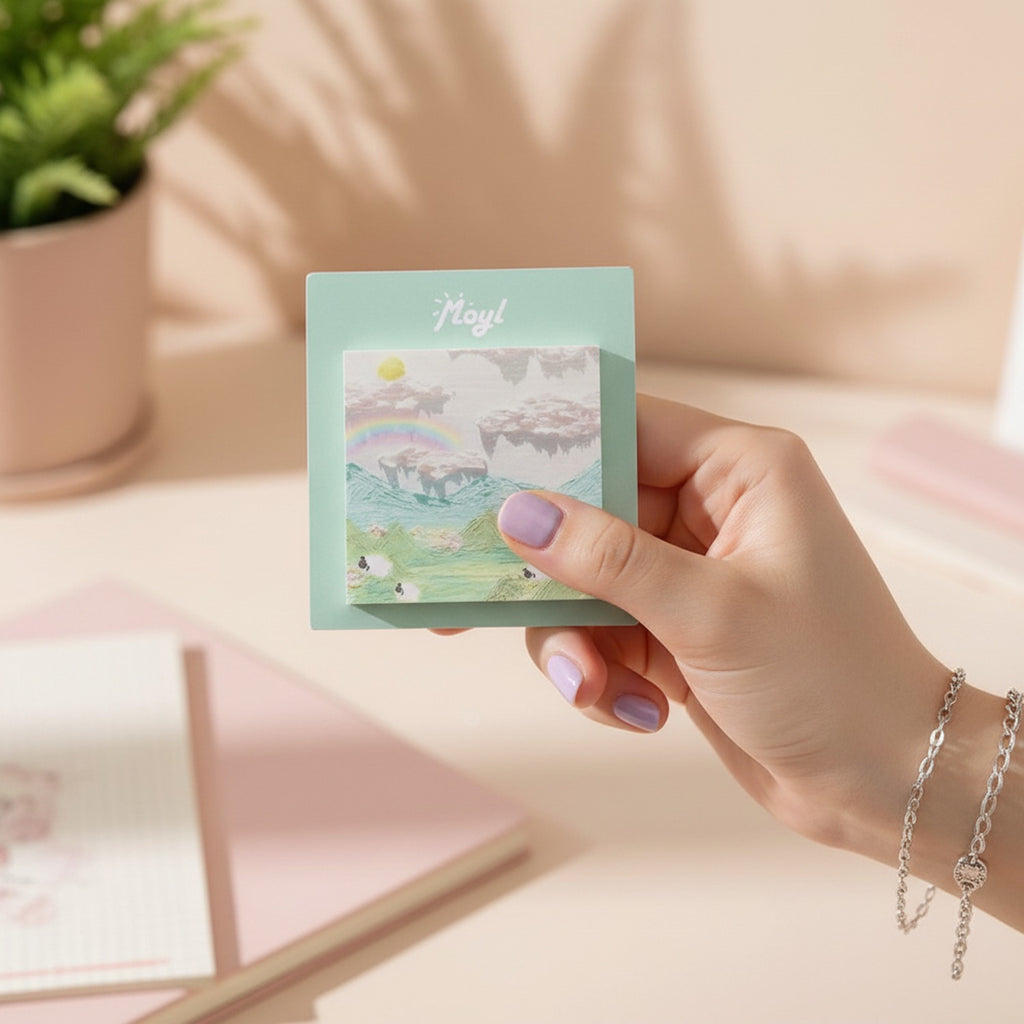 Pastel Mint Landscape Sticky Notes Set