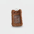 Fluffy Teddy Bear Photo Charm Keychain