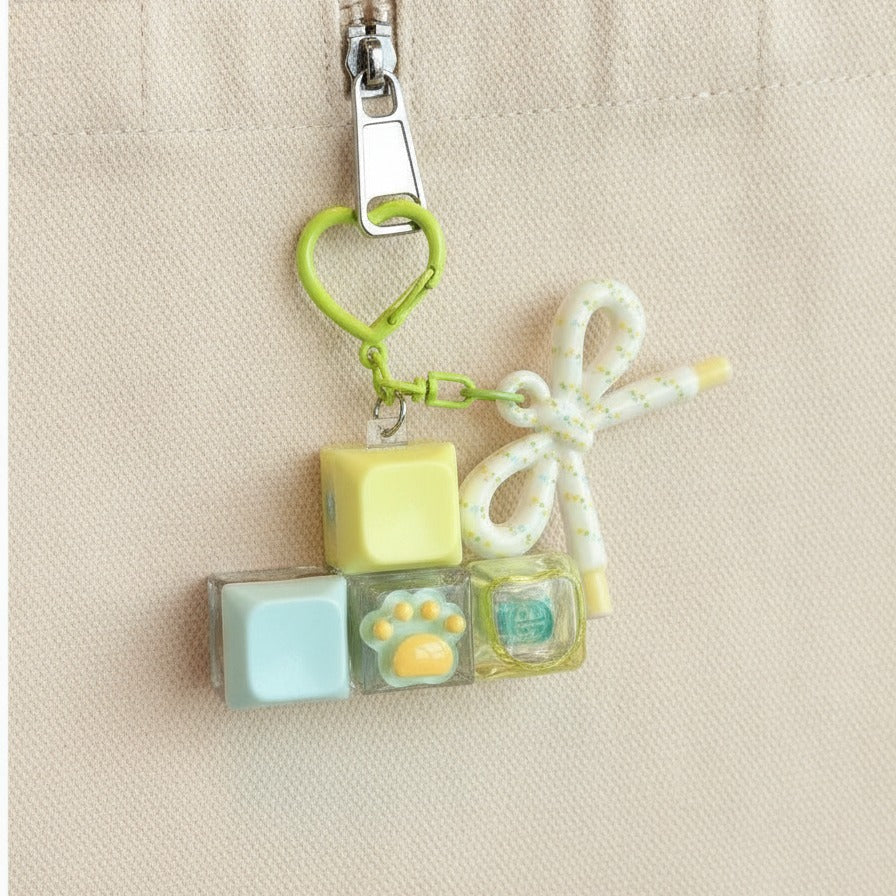 Charm Mini Perfume Bottle Keychain - Green