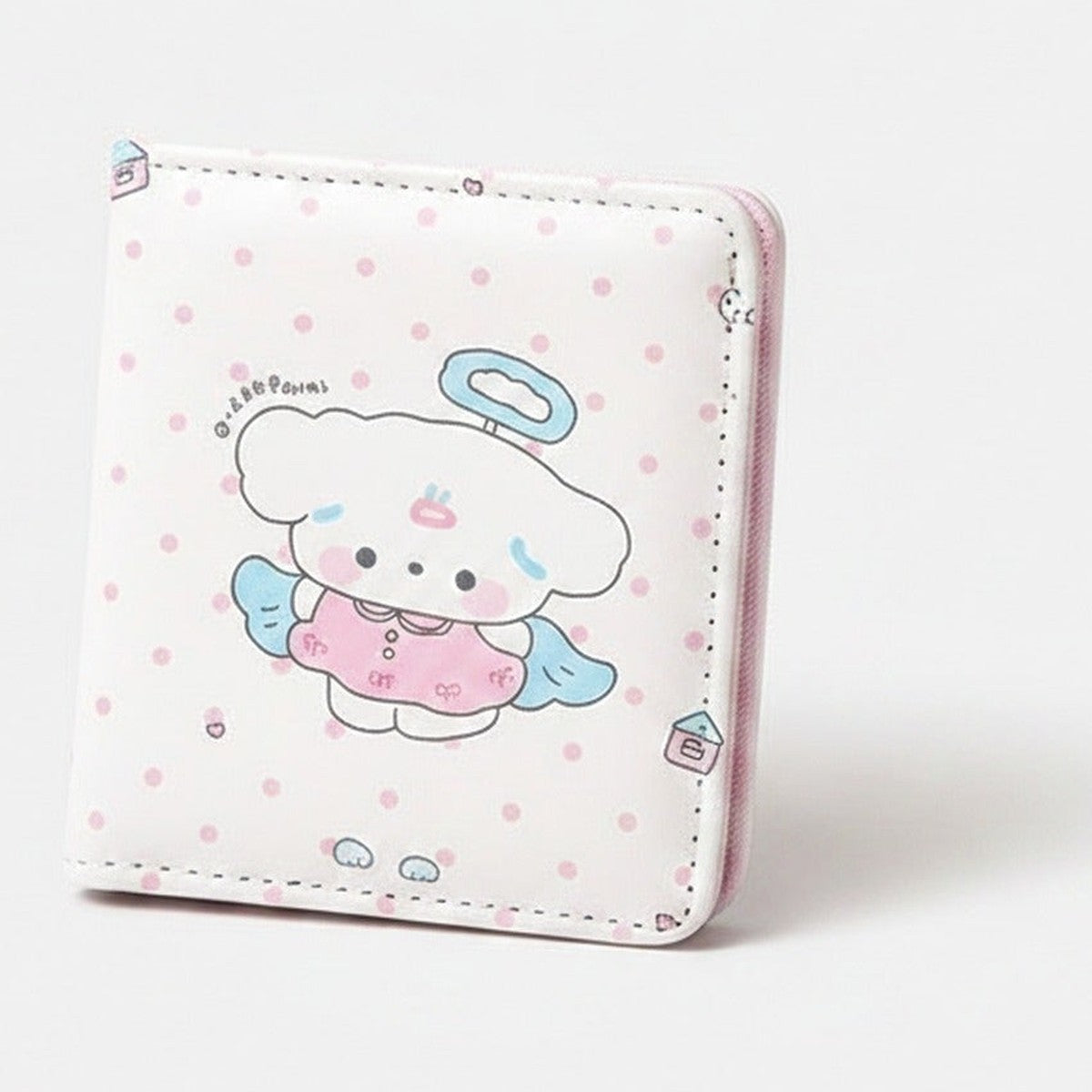 Kawaii Character Pastel Pink Wallet With Mirror – bags & wallets (view 1)