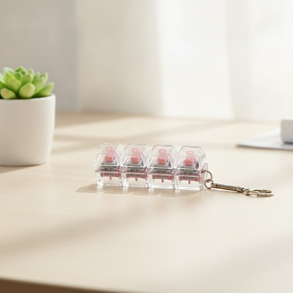 Mini Mechanical Keyboard Keychain - Pink Switch