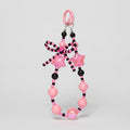 Beaded Star Charm Keychain - Barbie Pink Star