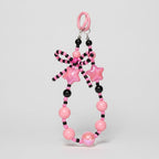 Beaded Star Charm Keychain - Barbie Pink Star