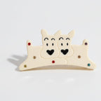Cream Reindeer Hair Claw With Rhinestones – hair accessories (view 1)
