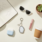 Bat Charm Wavy Mirror Acrylic Keyring