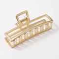 Gold Checkered Hair Claw Clip – hair accessories (view 1)