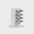 Gemstone Heart Claw Hair Clip Set Crystal Butterfly