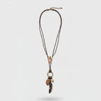 Beaded Pearl Charm Pendant Necklace - Bronze Star Feather – jewelry (view 1)
