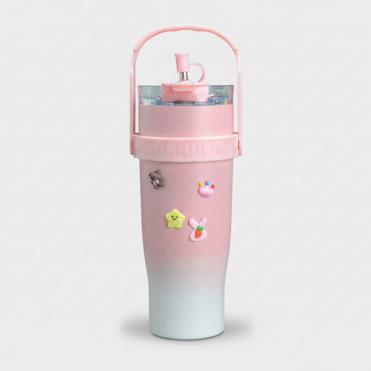 Pink Ombre Tumbler With Cute Charms – novelty & toys (view 1)