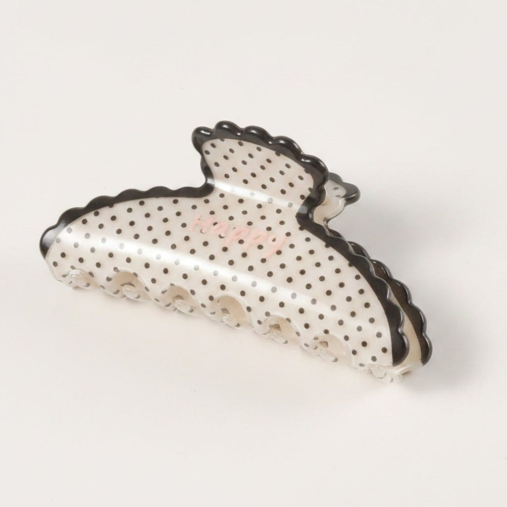 Claw Hair Clip - Cream Polka Dot – hair accessories (view 1)