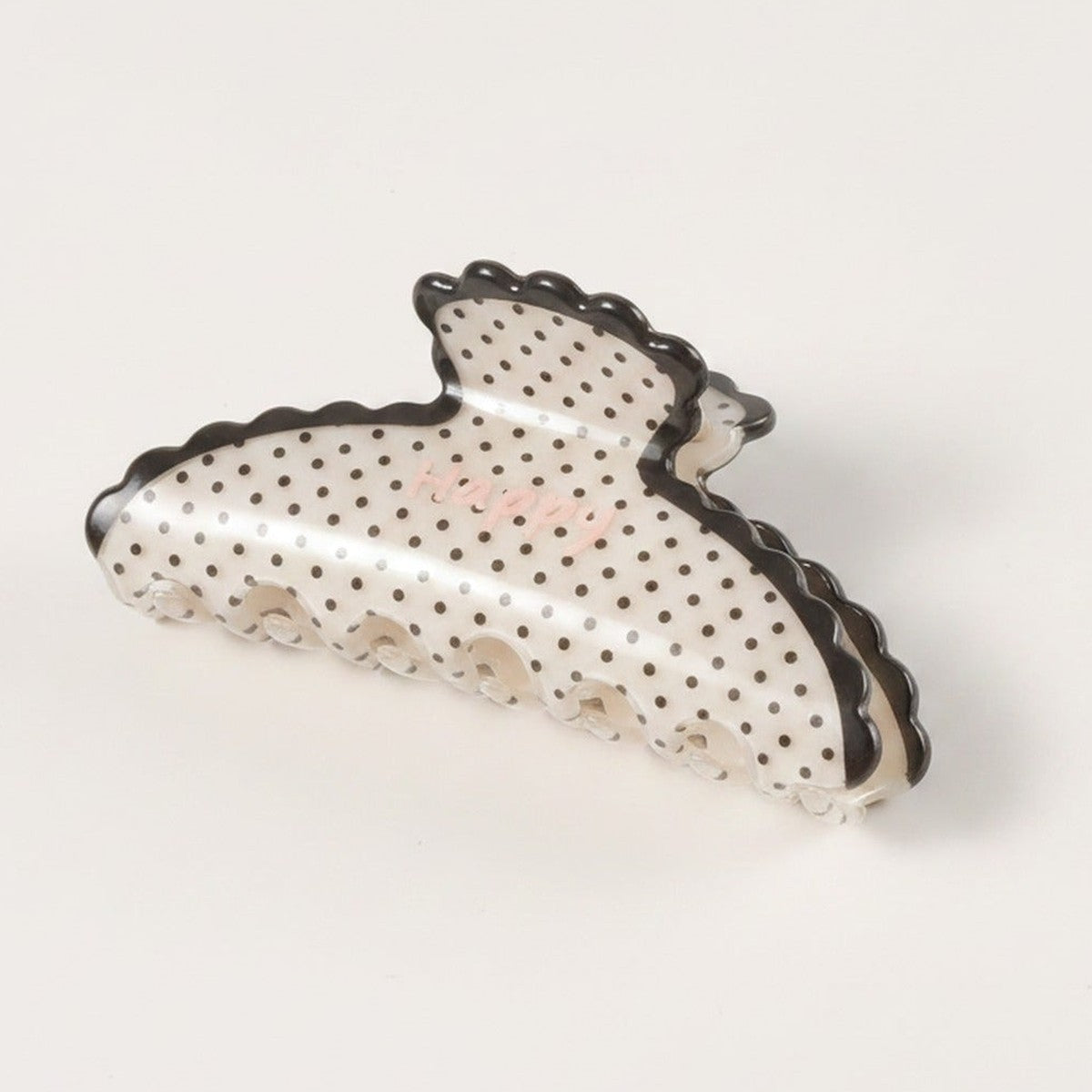 Claw Hair Clip - Cream Polka Dot – hair accessories (view 1)
