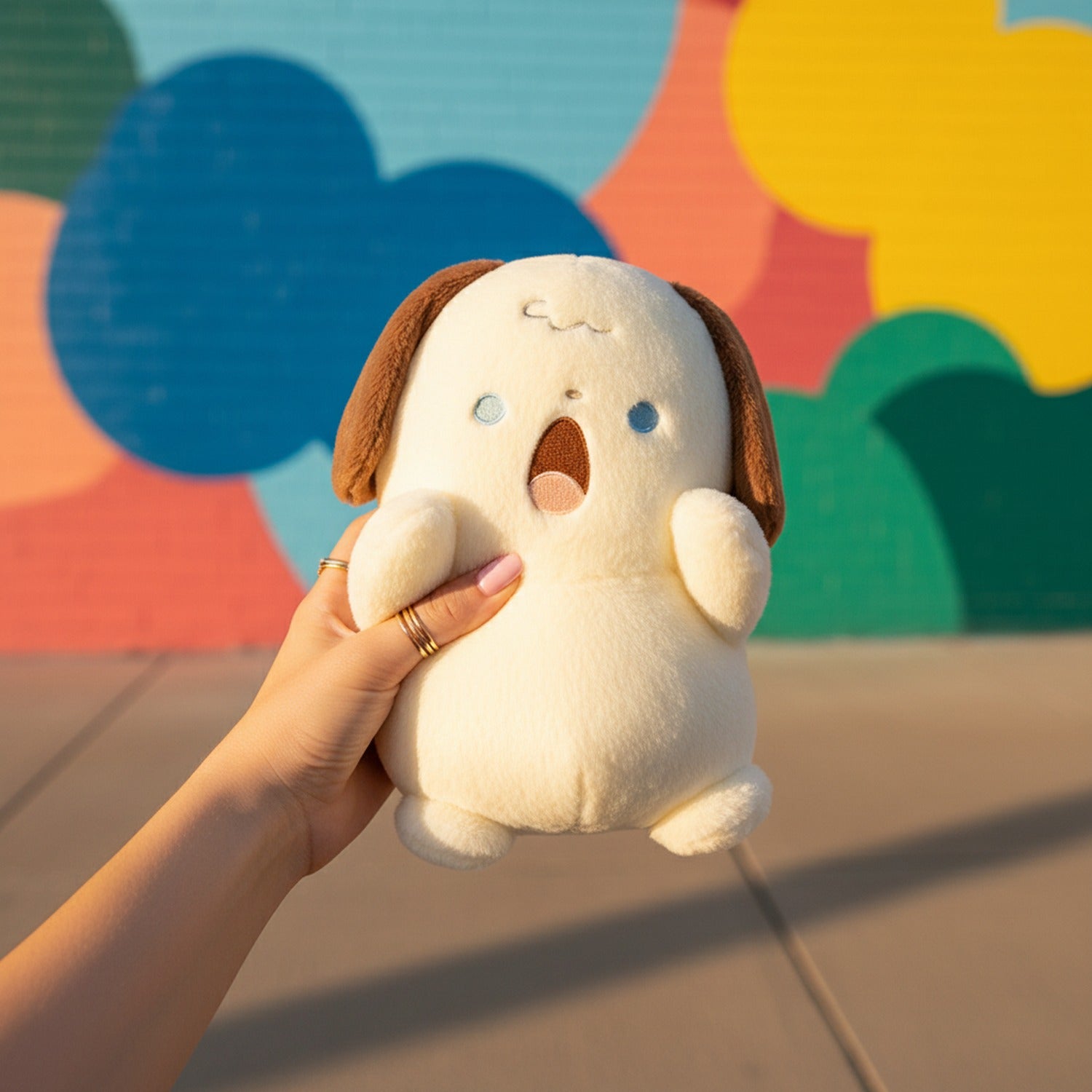 Cream Brown Floppy Ear Puppy Plush Toy