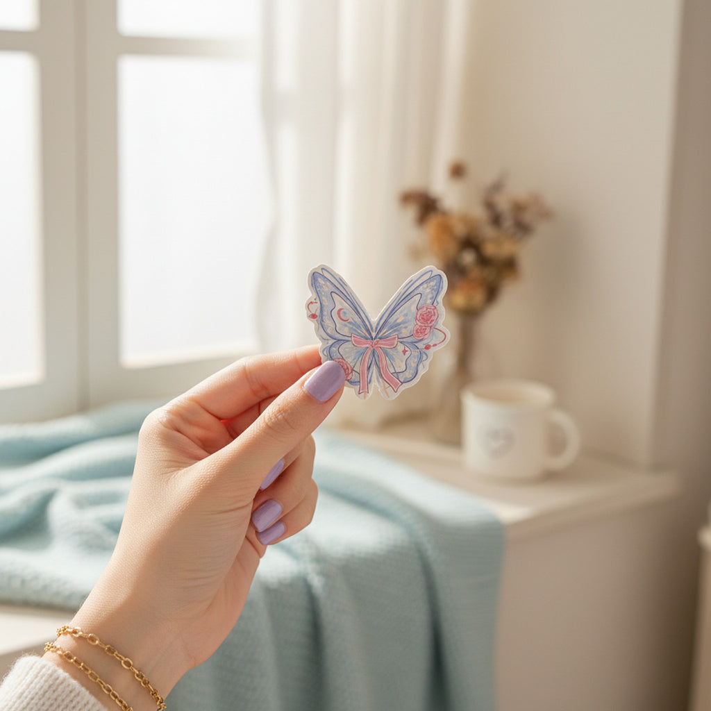 Butterfly Pop-Up Greeting Card With Ribbon Bow