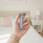 Gray Ribbed Ruffle Dotted Crew Socks