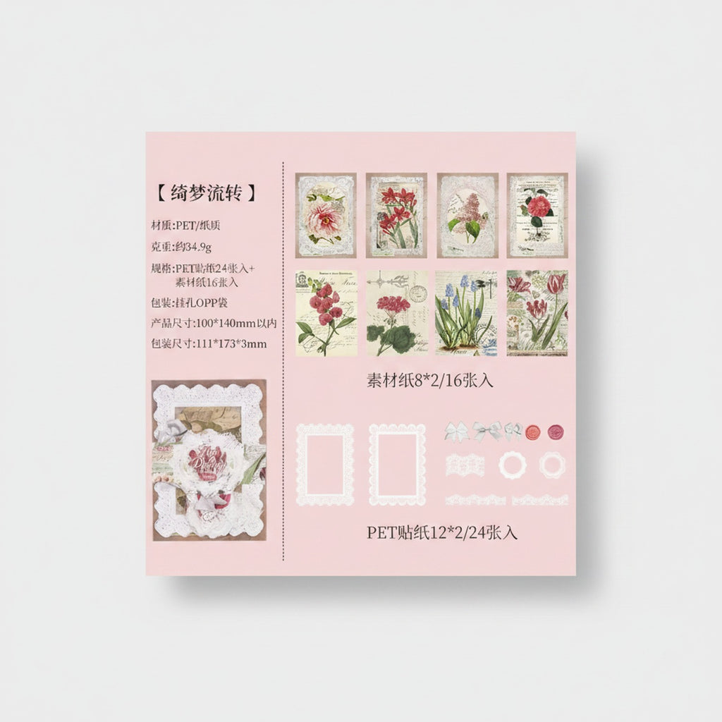 Vintage Floral Stationery Set With Stickers