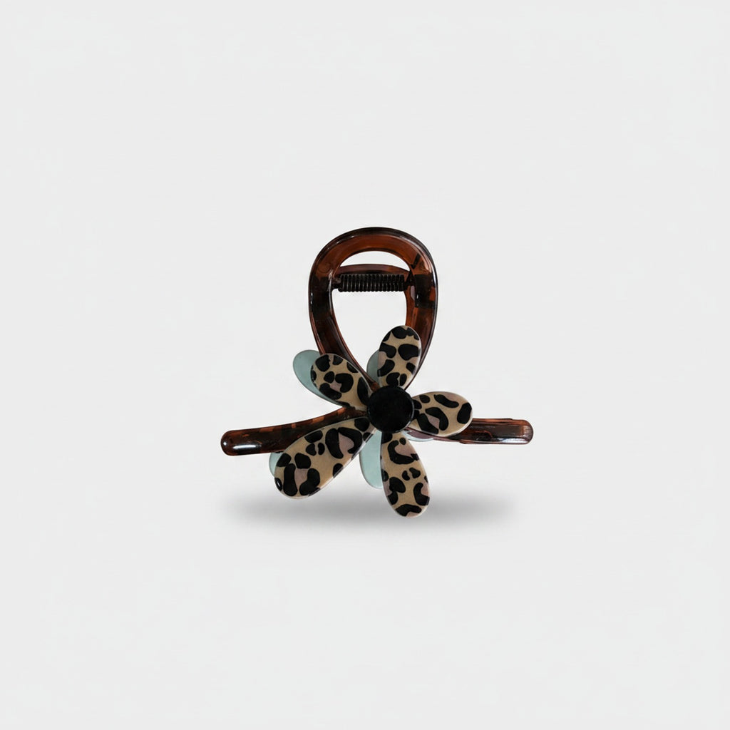 Leopard Print Tortoiseshell Hair Claw Clip