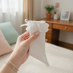 White Crew Socks With Ruffle Bow Detail