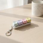 Mini Keyboard Keycap Keychain - Blue, Pink, Yellow & Cyan