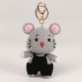 Mini Crochet Keychain DIY Kit - Gray Mouse