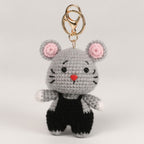 Mini Crochet Keychain DIY Kit - Gray Mouse