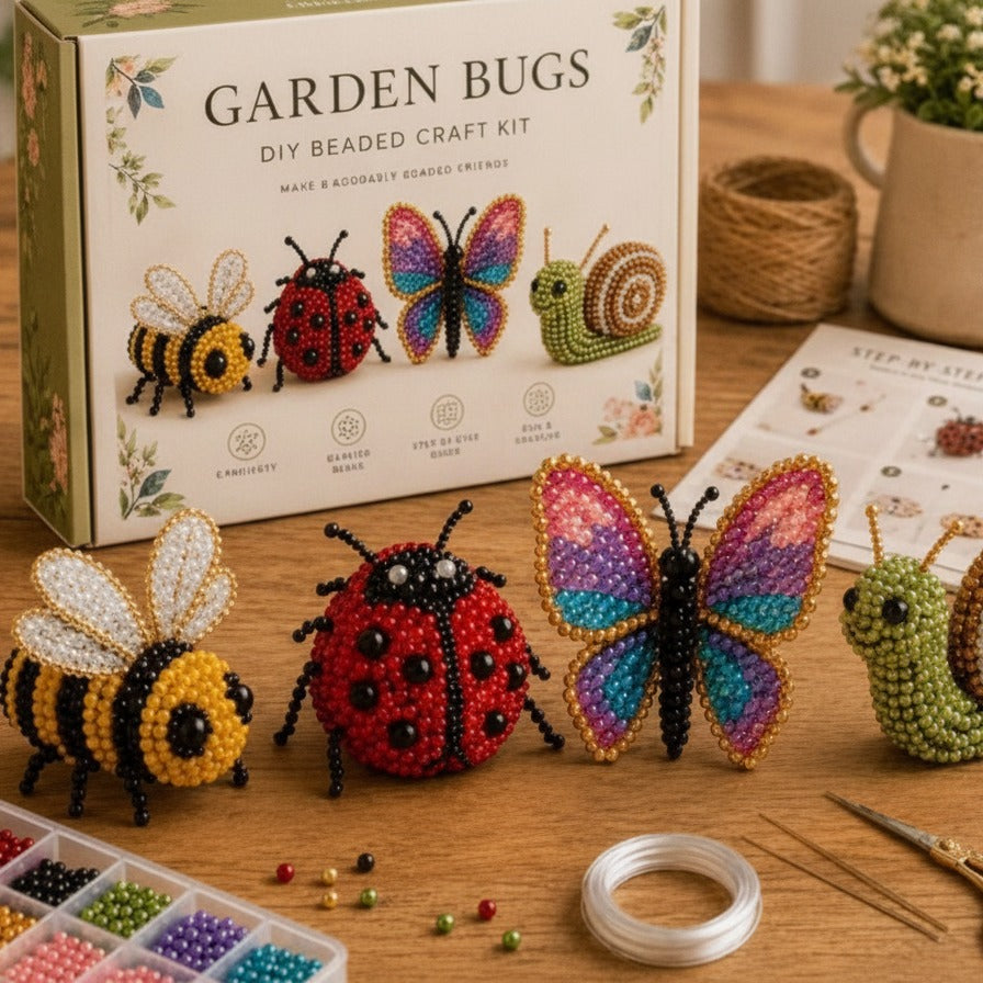 Sparkly Beaded Bird Craft Set - Garden Bugs