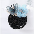 Butterfly Flower Lace Hair Claw - Blue