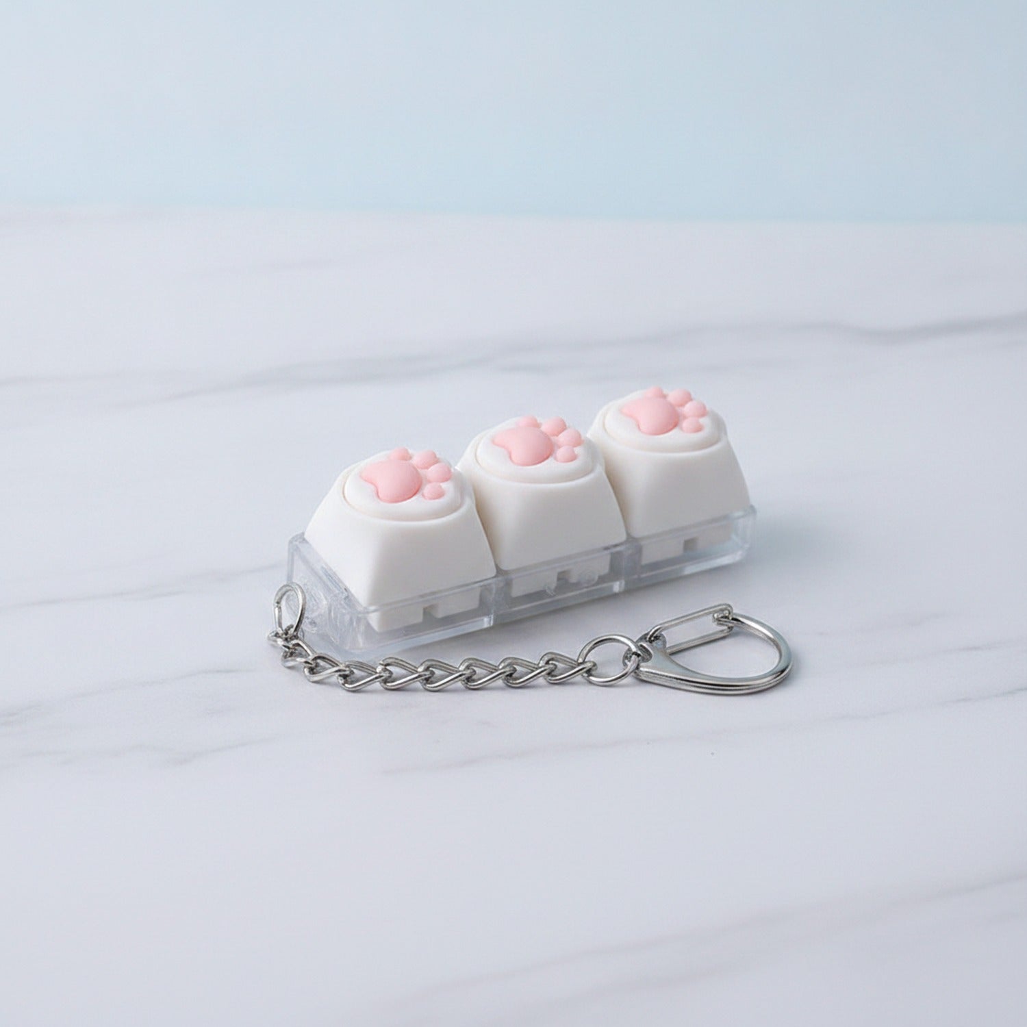 Paw Pad Mini Keyboard Keychain - Cat Paw