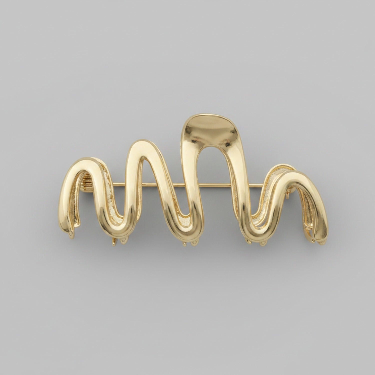 Gold Wavy Hair Claw Clip