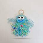 Fuzzy Monster Acrylic Keyring With Charms - Blue – novelty & toys (view 1)