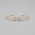 Gold Crystal Rhinestone Halo Cuff Bracelet