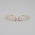 Gold Crystal Rhinestone Halo Cuff Bracelet