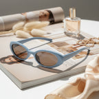 Blue Oval Retro Sunglasses