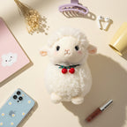 Adorable White Llama Plush Toy With Holiday Bells