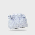 Floral Quilted Cosmetic Bag With Bow Closure