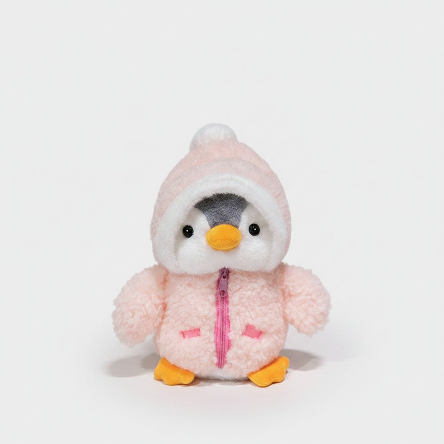 Adorable Pink Penguin Plush Toy With Zipper Jacket
