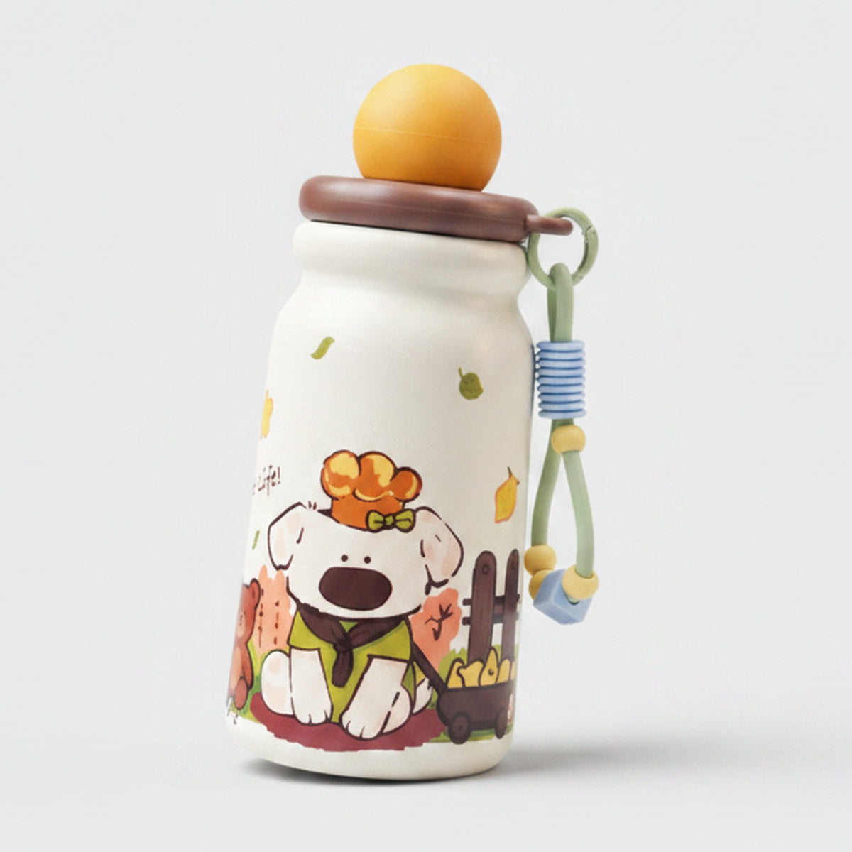Cute Dog Adventure Theme Drink Bottle - Yellow Cup Brush + 3D Sticker – novelty & toys (view 1)