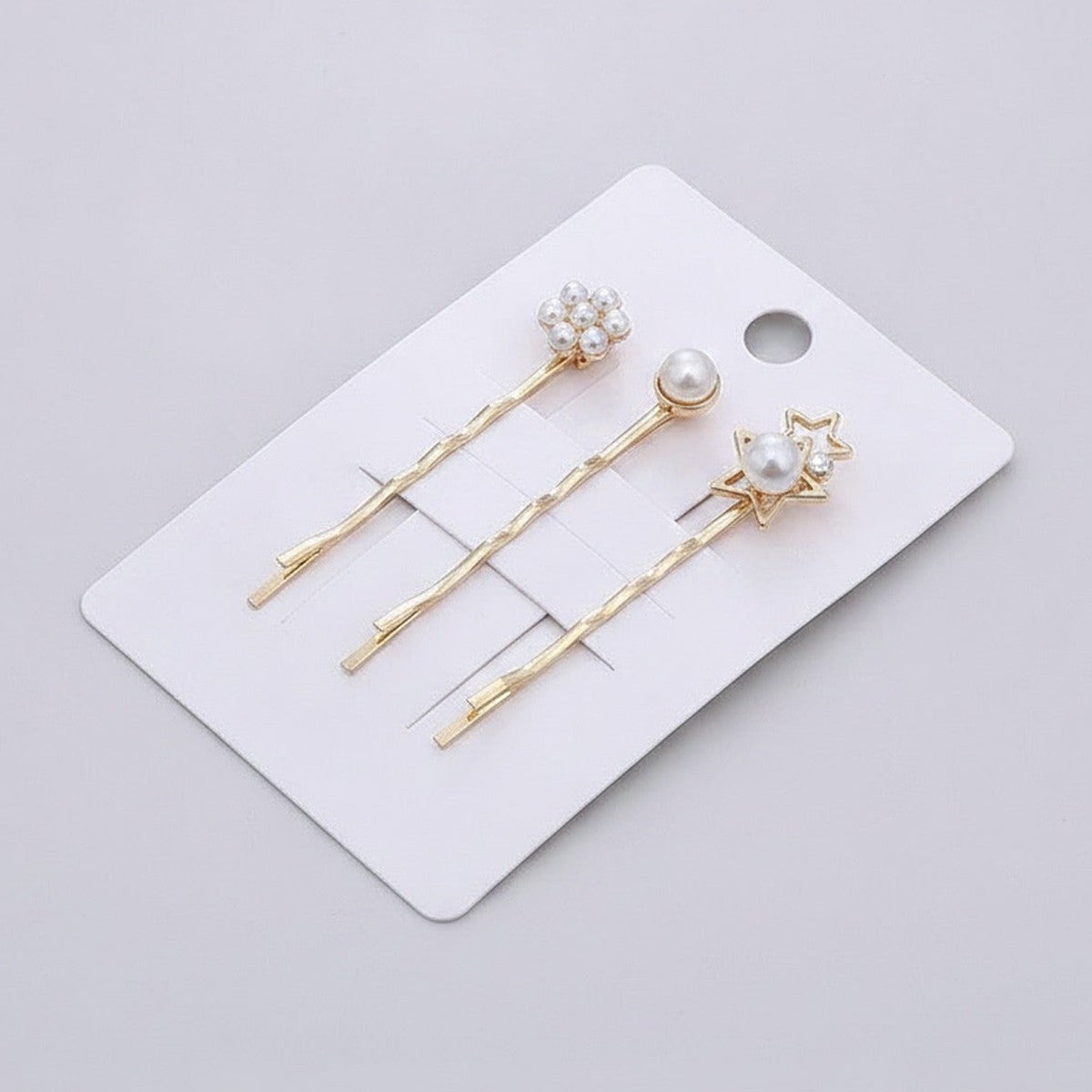 Pearl And Star Gold Hair Clips Set – hair accessories (view 1)
