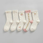Cream Cherry Knit Crew Socks – apparel accessories (view 1)