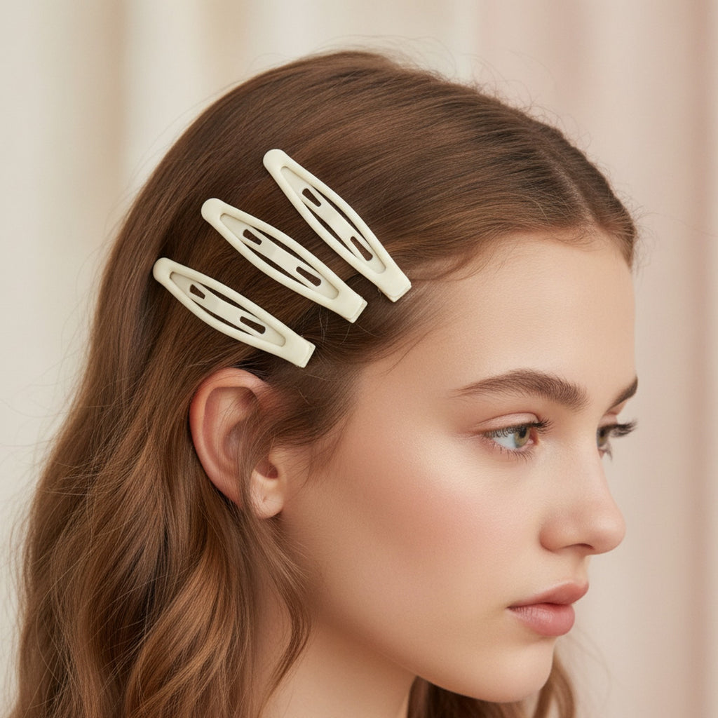 Minimalist BB Hair Clip Set White
