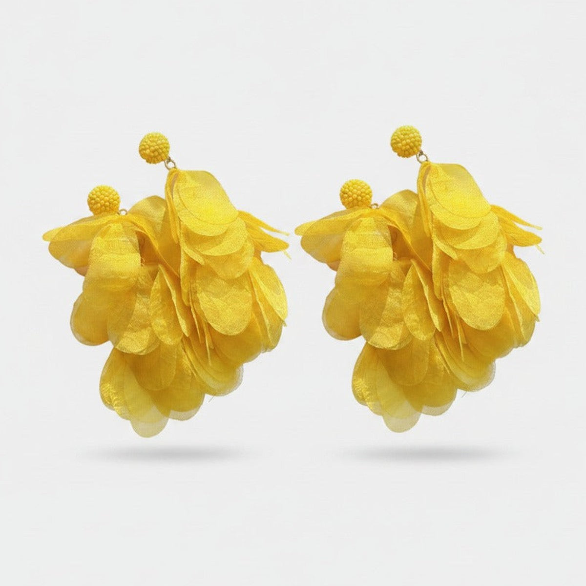 Pom Pom Petal Drop Earrings - Type 2