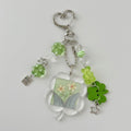 Flower Acrylic Keyring With Clover Charm Beads – novelty & toys (view 1)