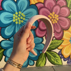 Padded Pearl Headband In Blush Pink