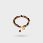 Multicolor Tourmaline Beaded Bracelet With Gold Charm